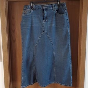 Cato A-line Long Jean Skirt Sz 14